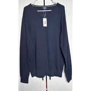 Cutter & Buck Men’s Blue V-Neck Long Sleeve V Neck‎ Sweater Sweatshirt XL Cotton